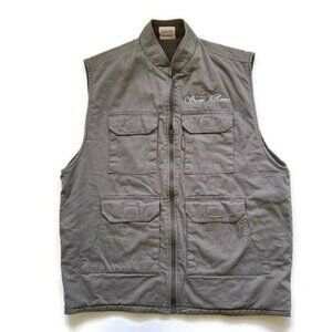 Men's Ruggedwear Canvas & Fleece Vest L Gray Safari Royale Unisex Outdoor